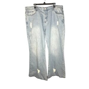 BooHoo MAN Men's NWT Distressed Relaxed Flared Jeans 44x32